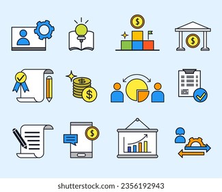 Simple Set of Business Analytics And Finance Related Vector Flat Icons.