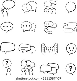 Simple Set of Business Communication Related Vector Line Icons. Contains such Icons as Meeting, Conference Call, Agreement, Chat and more.