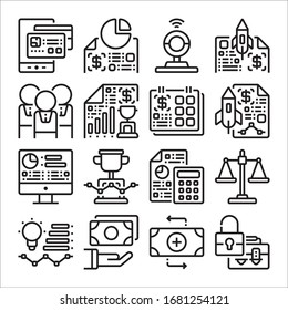 Simple Set of Business and Development Related Vector Line Icons