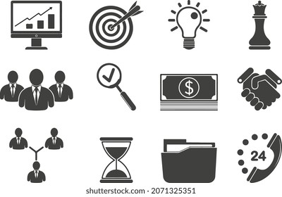 Simple set of business icons. Generic business icon for use in web and mobile interfaces, set of basic business user interface elements
