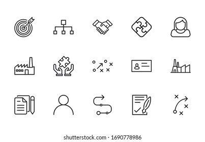 Simple set of business icons in trendy line style. Modern vector symbols, isolated on a white background. Linear pictogram pack. Line icons collection for web apps and mobile concept.