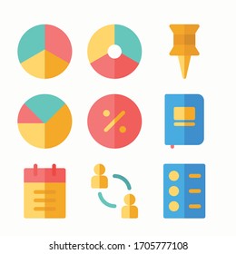 Simple Set Business and Management Vector Color Icons. Color with Editable stroke