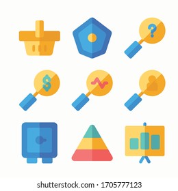 Simple Set Business and Management Vector Color Icons. Color with Editable stroke