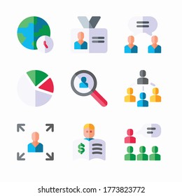 Simple Set Business Management Vector Color Icons