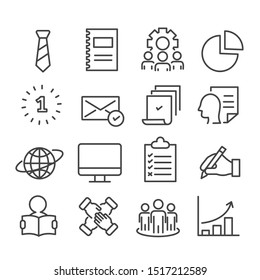 Simple set of business minimal icon isolated. Modern outline on white background