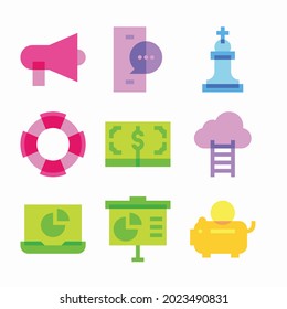 Simple Set Business New Vector Color Icons. Color with Editable stroke