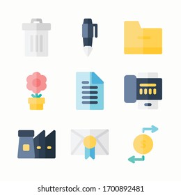 Conjuntos simples de iconos de color para el sector empresarial y el vector de oficina