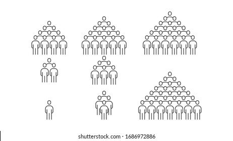 Simple Set of Business People Group Modern and Trendy Stick Figure Person Human Avatar Line Outline Icons Vector. Such Icons as Team, Teamwork, Community, Social, Harmony, Member. Editable Stroke.