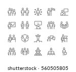 Simple Set of Business People Related Vector Line Icons. 
Contains such Icons as One-on-One Meeting, Workplace, Business Communication, Team Structure and more.
Editable Stroke. 48x48 Pixel Perfect.