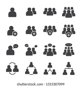 Simple Set Of Business People Related Vector Solid Icons. Contains Such Icons As Meeting, Business Communication, Teamwork, Connection, Speaking And More