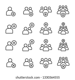 Simple Set of Business People Related Vector flat Line Icons. Contains such as teamwork, group of people, colleague, plus and more.