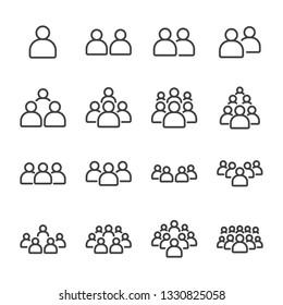 Simple Set of Business People Related Vector flat Line Icons. Contains such as add, teamwork, group of people, colleague, partner and more.