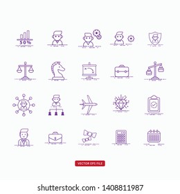Simple Set of Business People Related Vector Line Icons. Contains such Icons as Collaboration, Workplace, Business Communication, Team and more. Editable Stroke and Gradient.