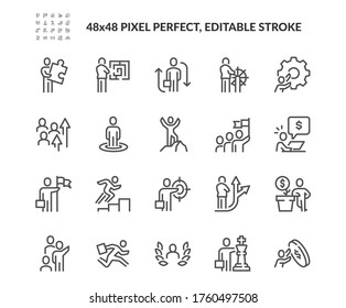 Simple Set of Business People Related Vector Line Icons. 
Contains such Icons as Problem Solution, Leadership, Teamwork and more. Editable Stroke. 48x48 Pixel Perfect.