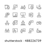 Simple Set of Business Presentation Related Vector Line Icons. 
Contains such Icons as Presenter, Teacher, Audience and more.
Editable Stroke. 48x48 Pixel Perfect.