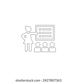 Simple Set of Business Presentation Related Vector Line Icons. 
 Education set of web icons in line style.  Vector illustration. Education line icons. Graduation cap, Instructions and Presentation.