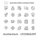 Simple Set of Business Related Vector Line Icons. Contains such Icons as Handshake, Finance, Management and more. Editable Stroke. 48x48 Pixel Perfect.