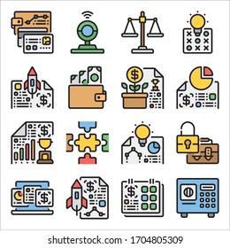 Simple Set of Business Related Vector Line Icons Color