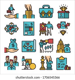 Simple Set of Business Related Vector Line Icons Color