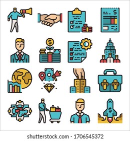 Simple Set of Business Related Vector Line Icons Color