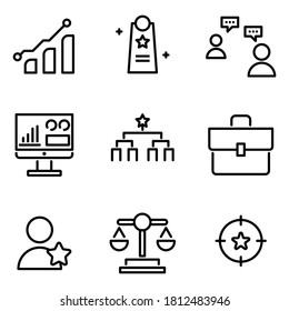 Simple Set of business Related Vector Line Icons. Contains such Icons as Job competition, Career Path, Resume and more. Editable Stroke.