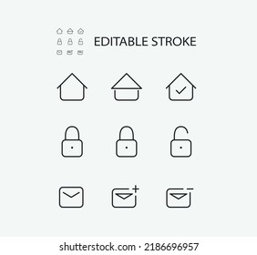 Simple Set of Business Related Vector Line Icons. Contains such Icons as Security and Folder and more. Editable Stroke. 72x72 Pixel Perfect.