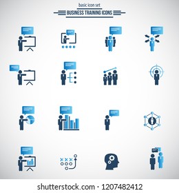 Simple Set of Business Training, Presentation Related Vector Icons. Contains such Icons as Presenter, Teacher, Audience and more. 