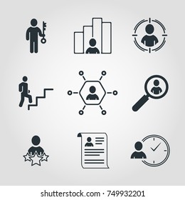 Simple Set of Business Vector icons. Contains Such Icons as Networking, Career Path, Resume And More. Editable Object.
