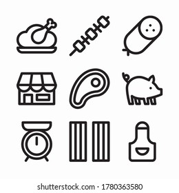 Simple Set Butcher Vector line Icons
