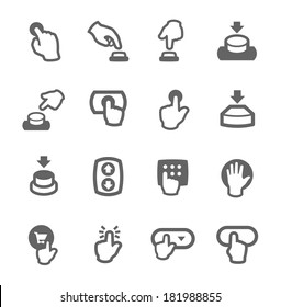 Simple set of buttons related vector icons for your design