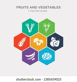 simple set of cabbage, peas, pear, mushroom icons, contains such as icons courgette, asparagus, spring onion and more. 64x64 pixel perfect. infographics vector