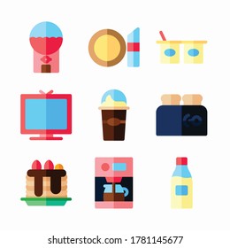 Simple Set Cafe Vector Color Icons
