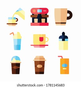 Simple Set Cafe Vector Color Icons

