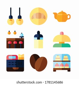 Simple Set Cafe Vector Color Icons

