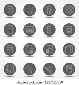 Simple Set of Calculation Related Vector Line Icons. Stock vector