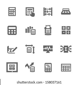 Simple set of calculation related vector icons for your design