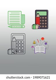 Simple Set of Calculation Related Vector Line Icons. Editable Stroke