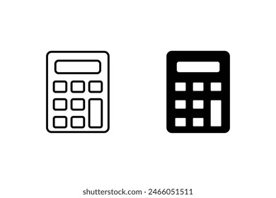 Simple Set of Calculation Related Vector Line Icons.