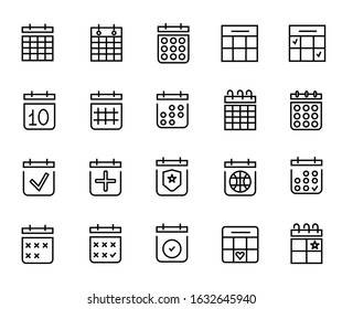 Simple Set Calendar Icons. Vector. Premium. App