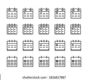 Simple Set Of Calendar Related Outline Icons. Elements For Mobile Concept And Web Apps. Thin Line Vector Icons For Website Design And Development, App Development. Premium Pack.