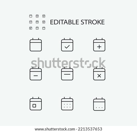 Simple Set of Calendar Related Vector Line Icons. Contains such Icons as Date  and more. Editable Stroke. 72x72 Pixel Perfect.