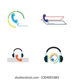 simple set of Call Center logo vector illustration design template