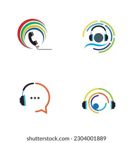 simple set of Call Center logo vector illustration design template