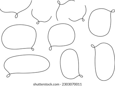 A simple set of callouts with curled black lines