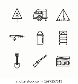 Simple Set Camping Collection Vector line Icons
