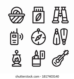 Simple Set Camping Vector line Icons