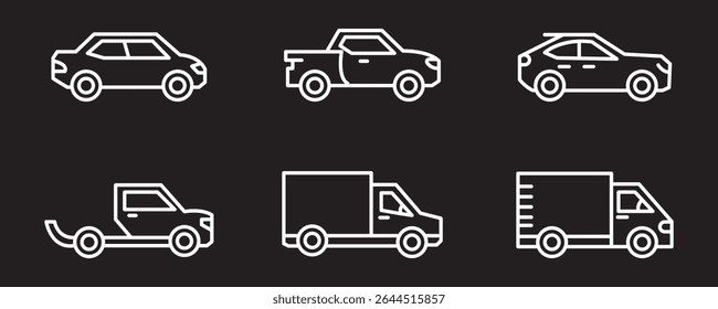 simple Set of Car Related Vector Line Icons. Contains such Icons as tech review, stats comparing, dealership and more.