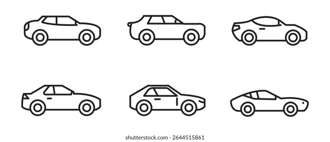 simple Set of Car Related Vector Line Icons. Contains such Icons as tech review, stats comparing, dealership and more.