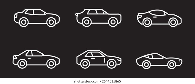 simple Set of Car Related Vector Line Icons. Contains such Icons as tech review, stats comparing, dealership and more.