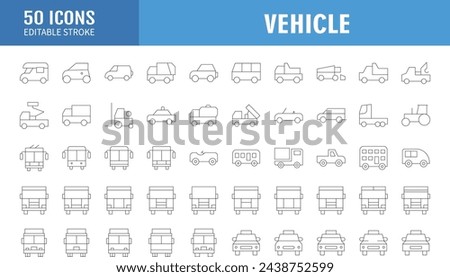 Simple Set of Car Related Vector Line Icons. Contains such Icons as tech review, stats comparing, dealership and more. Editable Stroke. 